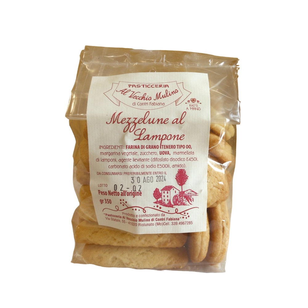 Biscotti Mezzelune al Lampone - fatti a mano 350 g